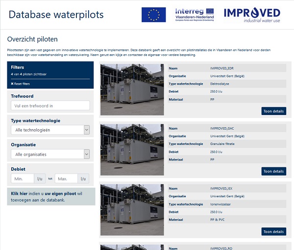 database waterpilots